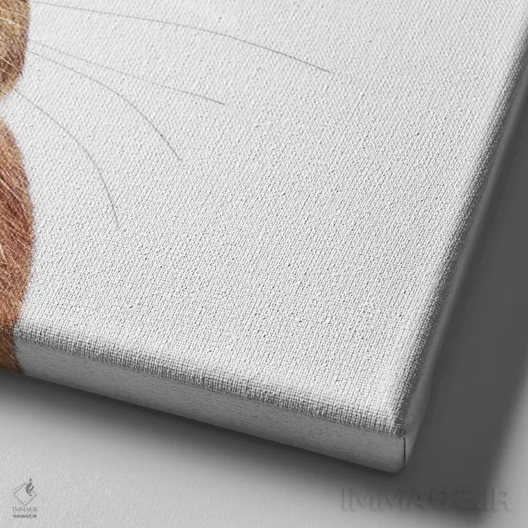 تابلو دکوراتیو خرگوش قهوه ای اثر لوند روزر - نمای نزدیک بافت بوم