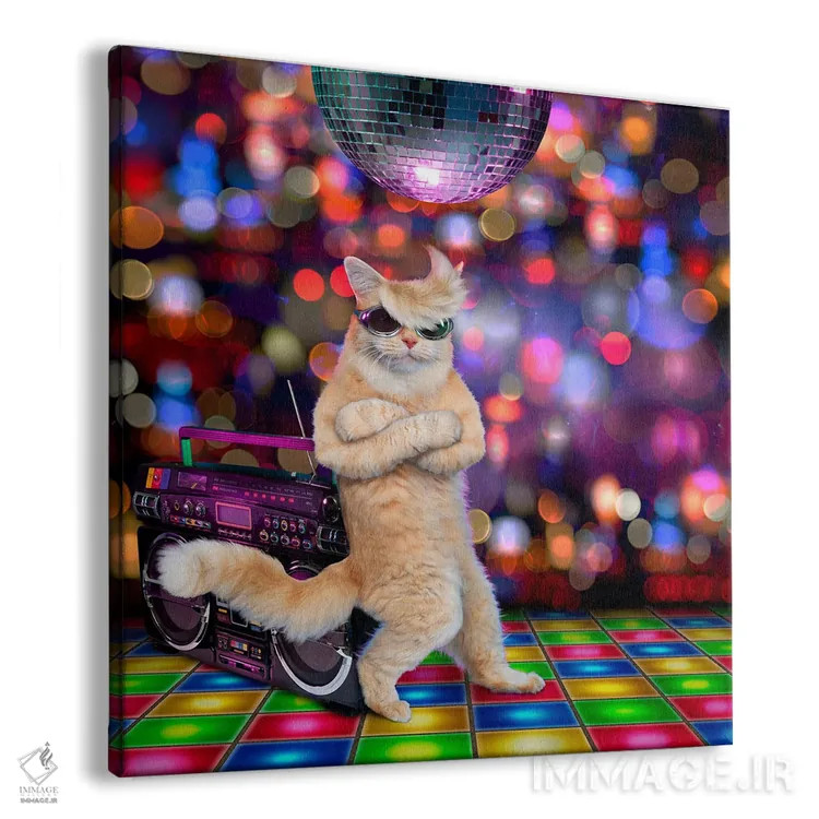 تابلو دکوراتیو گربه خونسرد اثر لوند روزر - نمای پرسپکتیو محصول