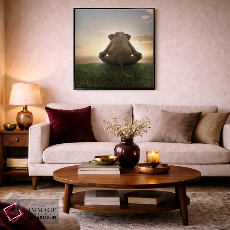 تابلو دکوراتیو فیل در حال مدیتیشن اثر لوند روزر - D3B