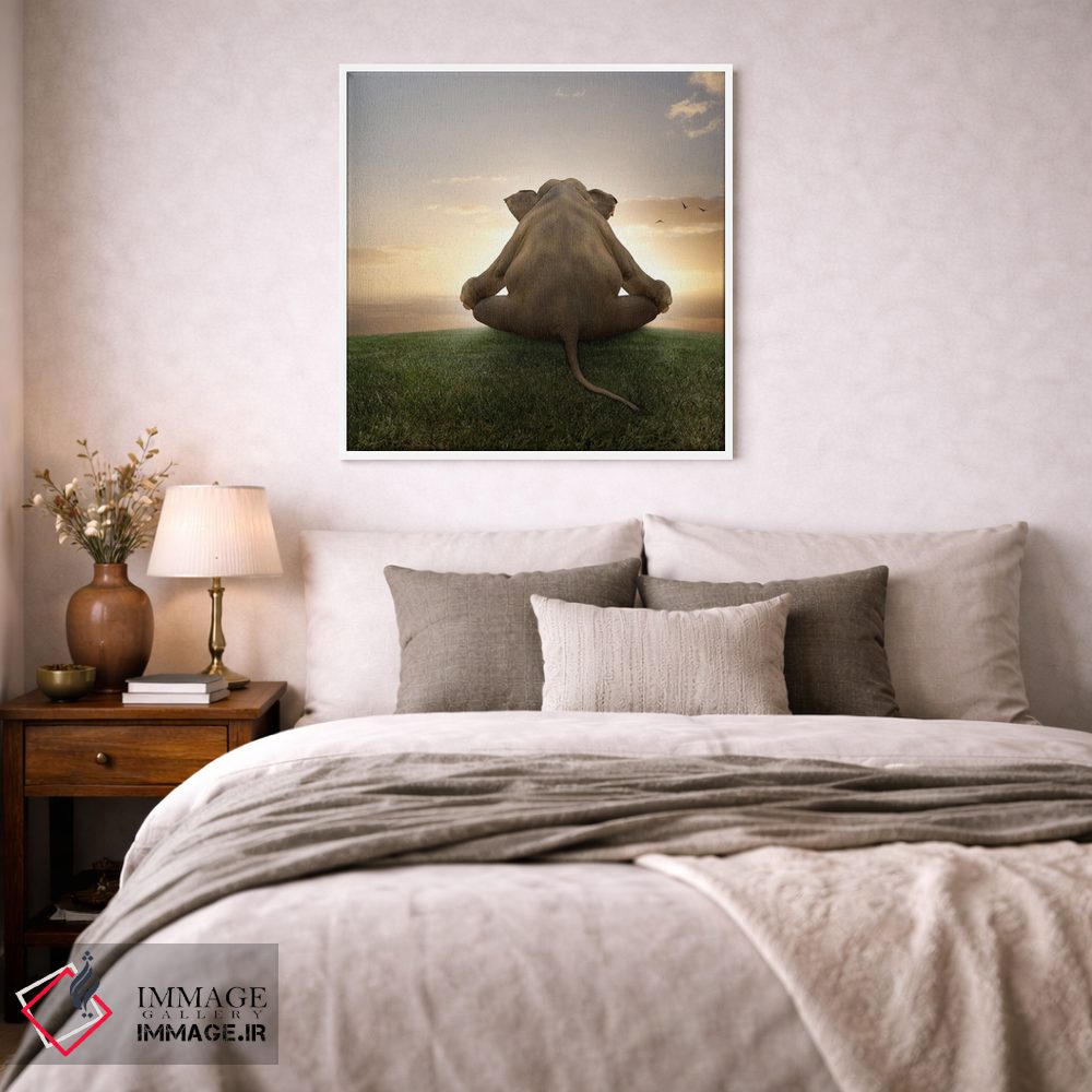 تابلو دکوراتیو فیل در حال مدیتیشن اثر لوند روزر - D2W