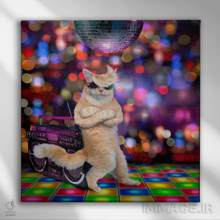 تابلو دکوراتیو گربه خونسرد اثر لوند روزر - نمای روبهرو روی دیوار