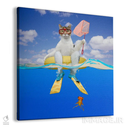 تابلو دکوراتیو اردوی ماهیگیری گربه اثر لوند روزر - نمای پرسپکتیو محصول