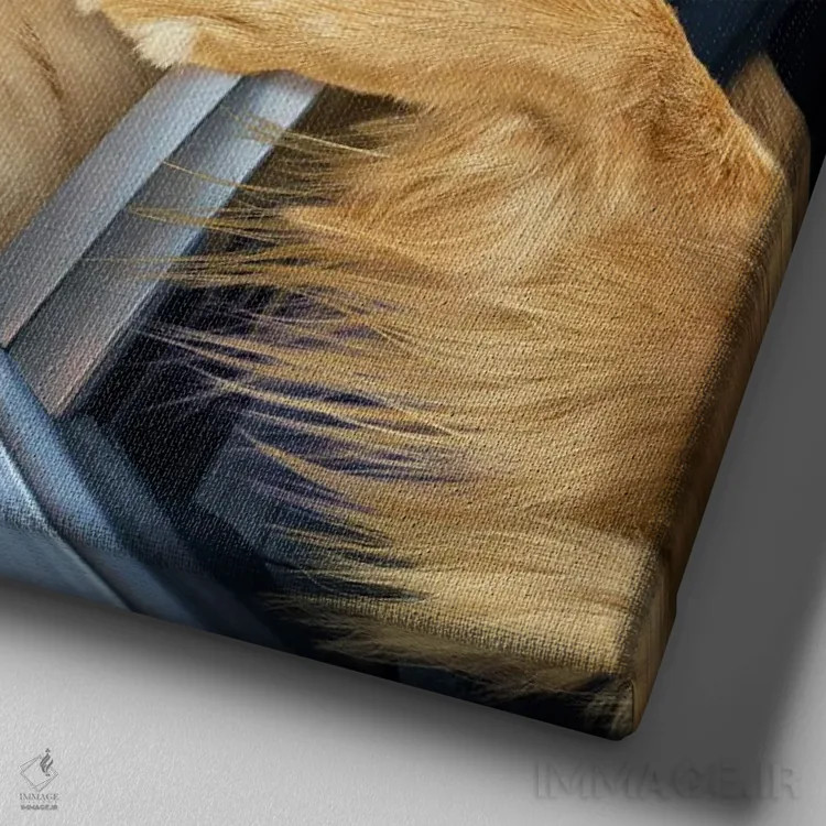 تابلو دکوراتیو بهشت سگ ها اثر لوند روزر - نمای نزدیک بافت بوم