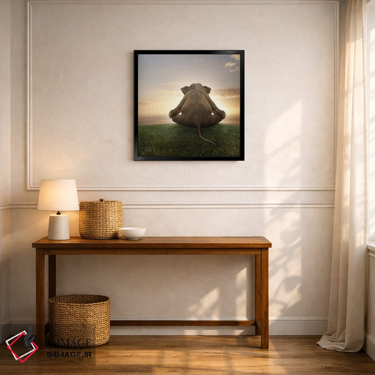 تابلو دکوراتیو فیل در حال مدیتیشن اثر لوند روزر - D5B