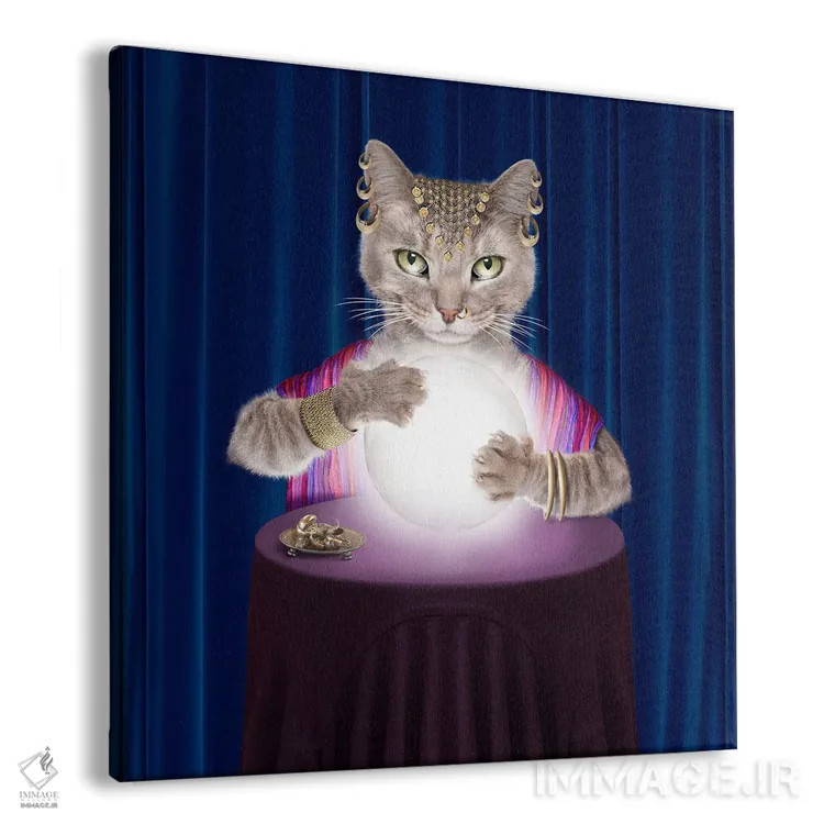 تابلو دکوراتیو گربه فال گیر اثر لوند روزر - نمای پرسپکتیو محصول
