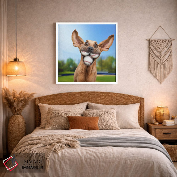تابلو دکوراتیو سگ توپ دوست یا توپ باز اثر لوند روزر - D2W