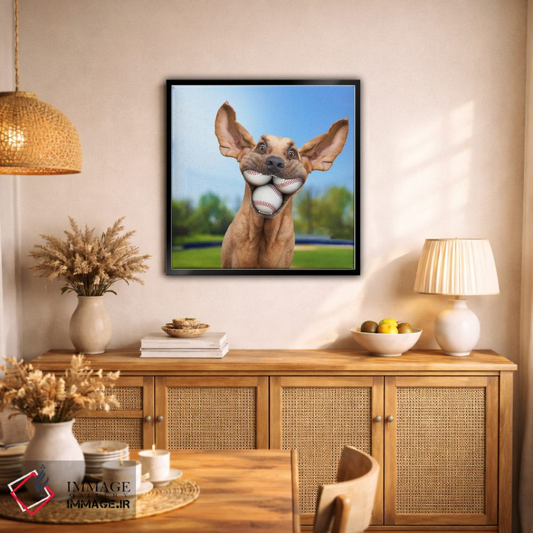 تابلو دکوراتیو سگ توپ دوست یا توپ باز اثر لوند روزر - D1B