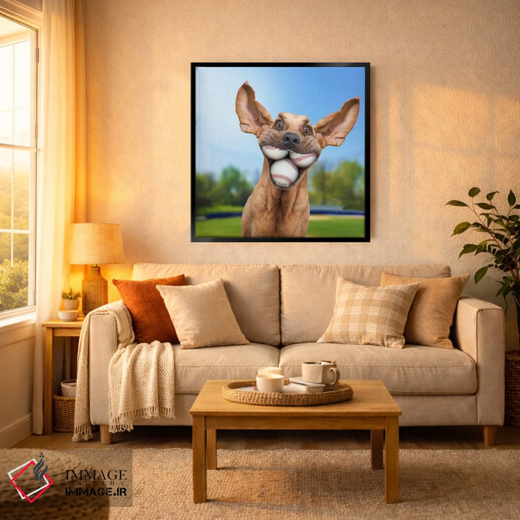 تابلو دکوراتیو سگ توپ دوست یا توپ باز اثر لوند روزر - D3B
