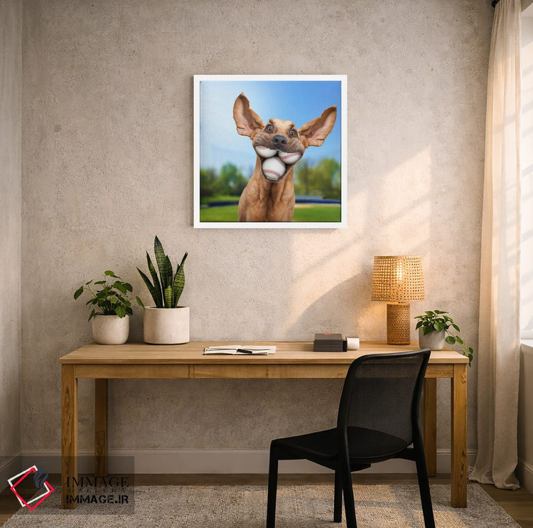 تابلو دکوراتیو سگ توپ دوست یا توپ باز اثر لوند روزر - D4W