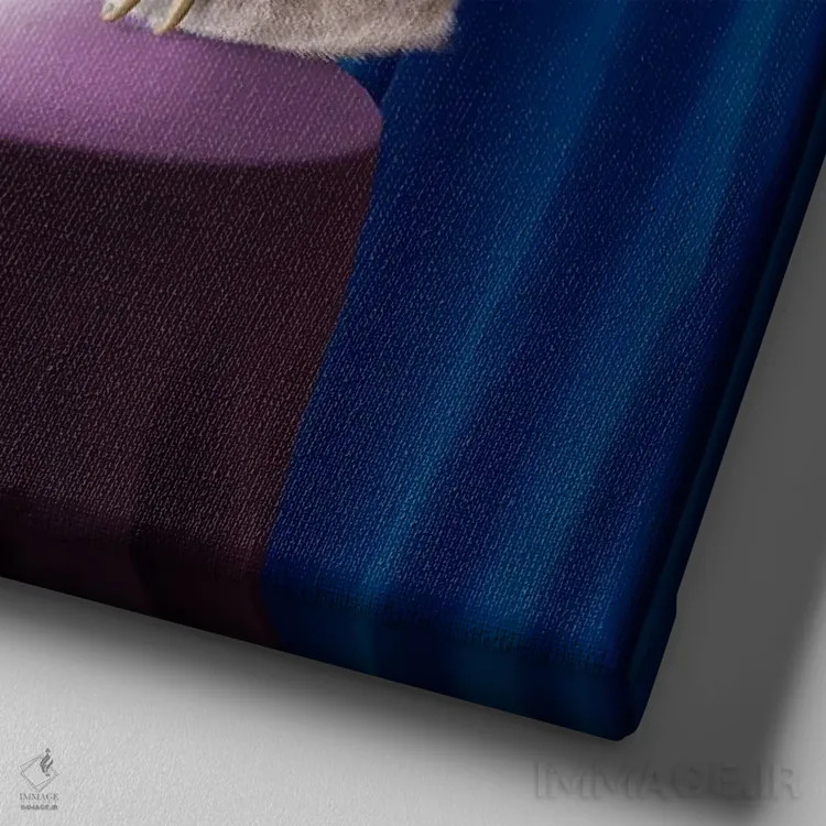 تابلو دکوراتیو گربه فال گیر اثر لوند روزر - نمای نزدیک بافت بوم