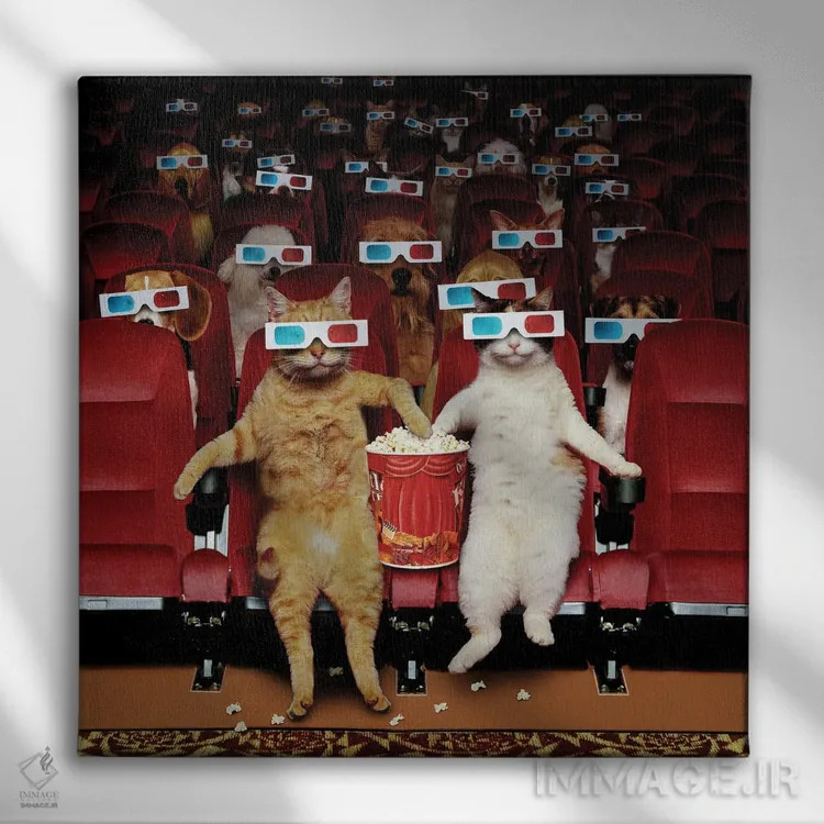 تابلو دکوراتیو نمایش حیوانات خانگی اثر لوند روزر - نمای روبهرو روی دیوار