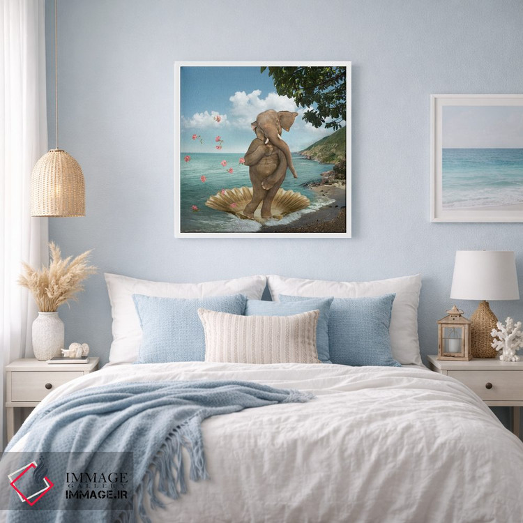 تابلو دکوراتیو پاپوشی تولد ونوس با فیل اثر لوند روزر - D3W