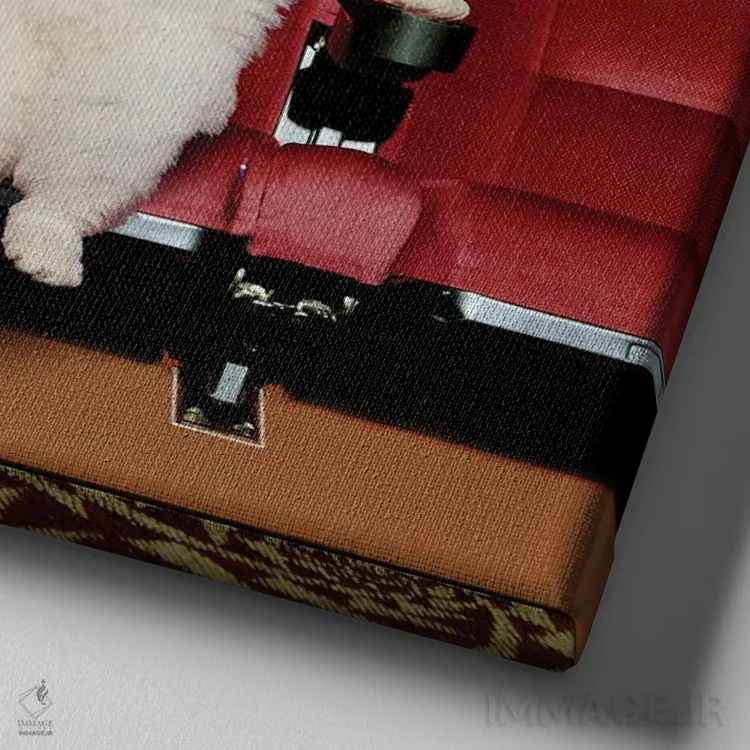 تابلو دکوراتیو نمایش حیوانات خانگی اثر لوند روزر - نمای نزدیک بافت بوم