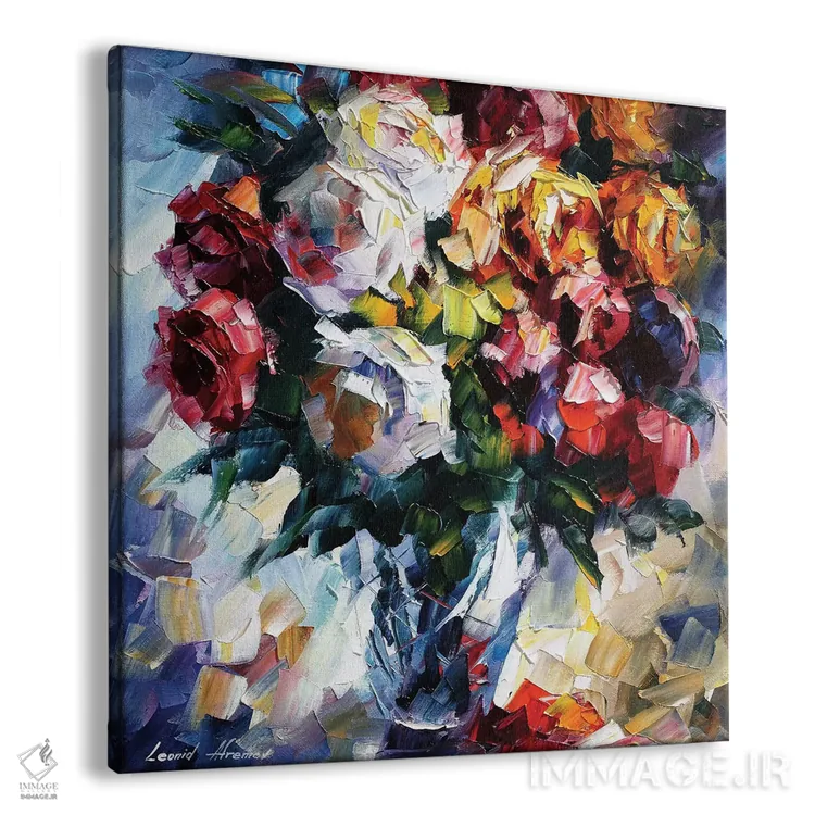 تابلو دکوراتیو گل های رز اثر لئونید آفرموف - نمای پرسپکتیو محصول