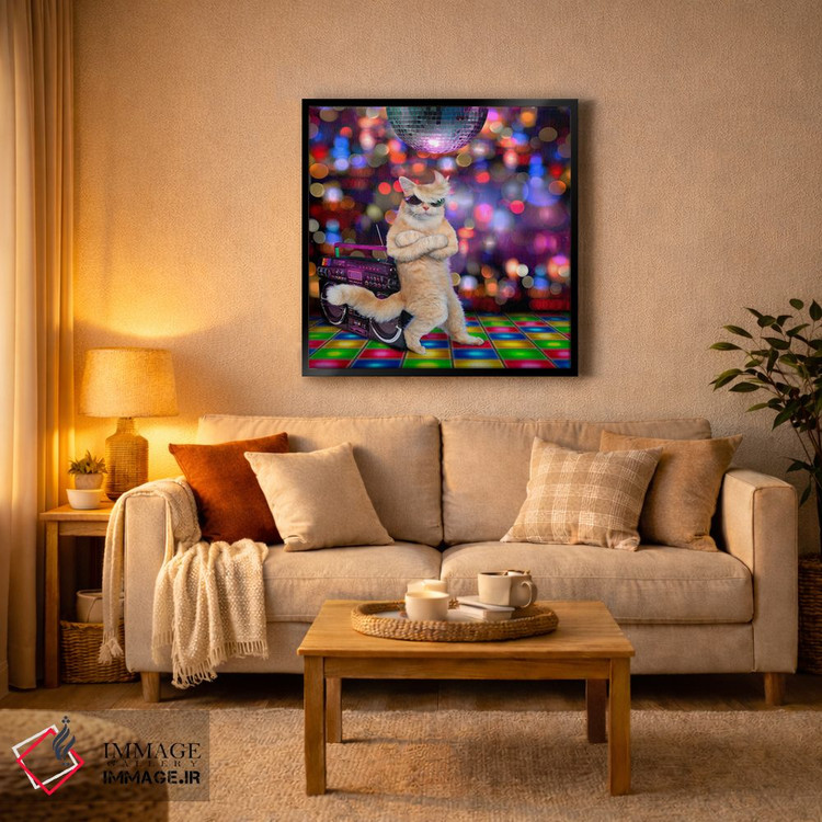 تابلو دکوراتیو گربه خونسرد اثر لوند روزر - D2B
