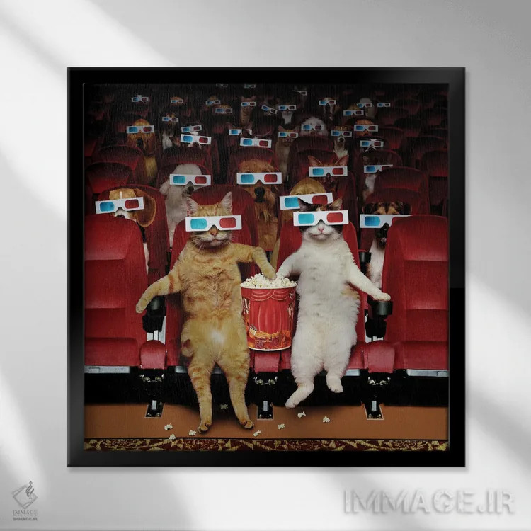 تابلو دکوراتیو نمایش حیوانات خانگی اثر لوند روزر - نمای قابدار مشکی