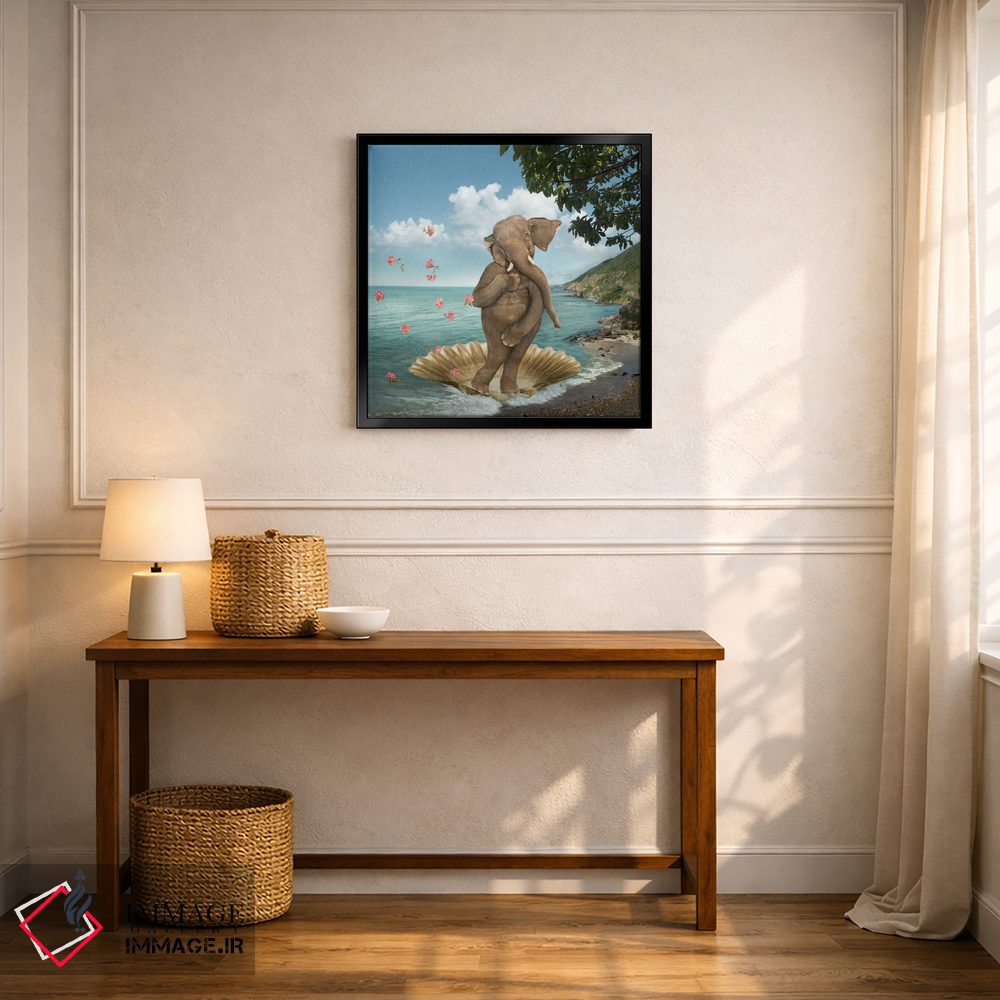 تابلو دکوراتیو پاپوشی تولد ونوس با فیل اثر لوند روزر - D6B