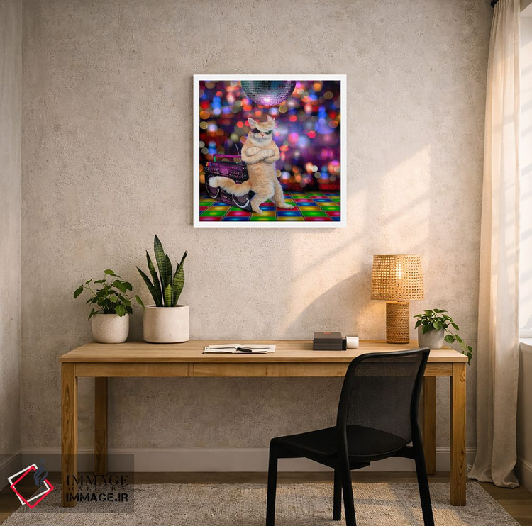 تابلو دکوراتیو گربه خونسرد اثر لوند روزر - D4W