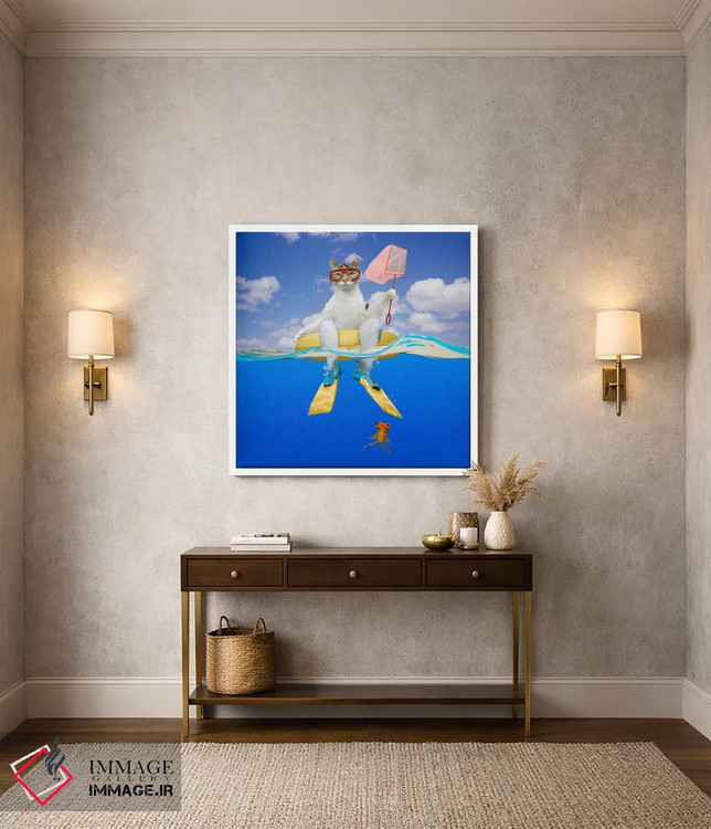 تابلو دکوراتیو اردوی ماهیگیری گربه اثر لوند روزر - D1W