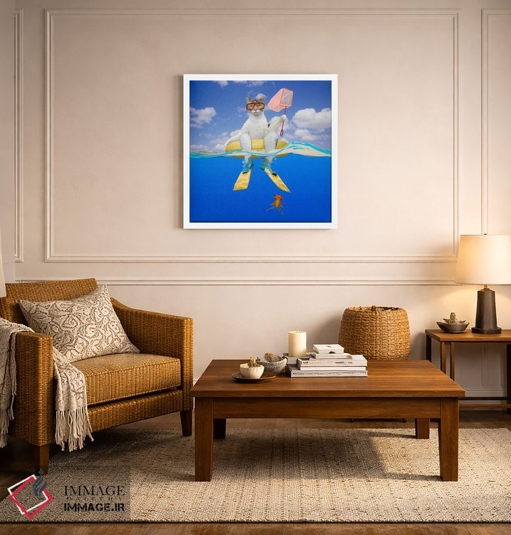 تابلو دکوراتیو اردوی ماهیگیری گربه اثر لوند روزر - D5W