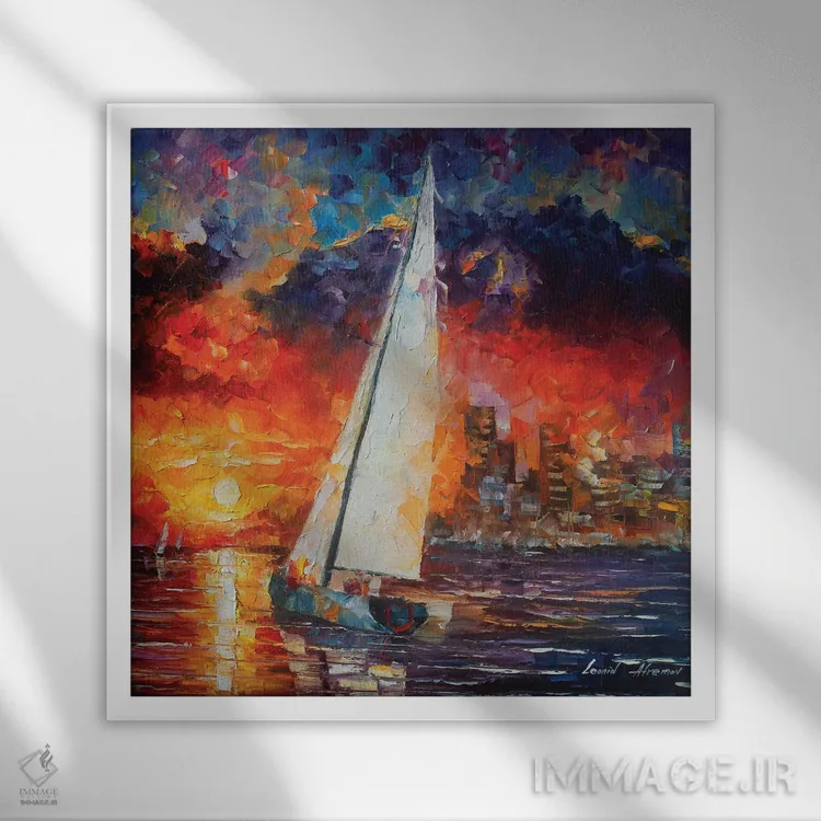 تابلو دکوراتیو شهر رویاها اثر لئونید آفرموف - نمای قابدار سفید