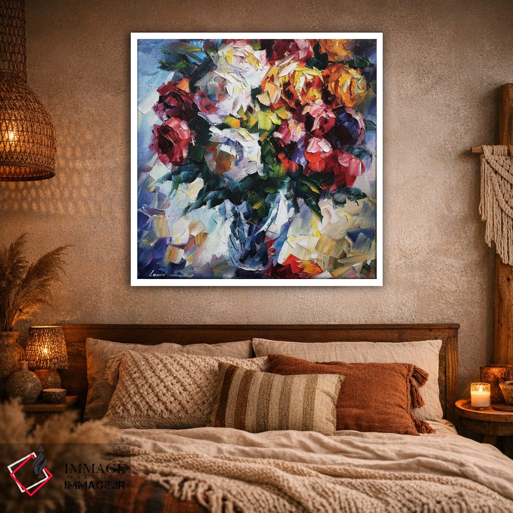 تابلو دکوراتیو گل های رز اثر لئونید آفرموف - D1W