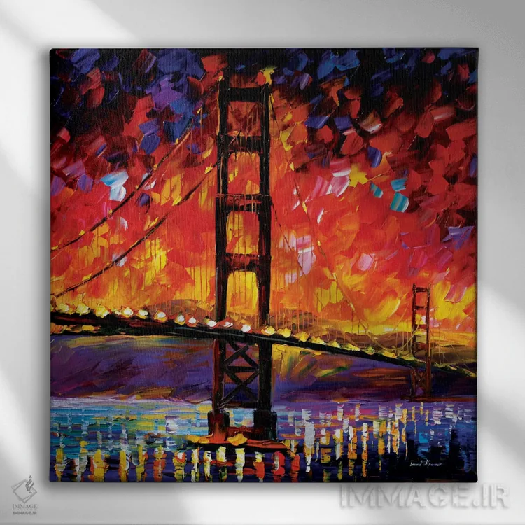 تابلو دکوراتیو پل گلدن گیت اثر لئونید آفرموف - نمای روبهرو روی دیوار
