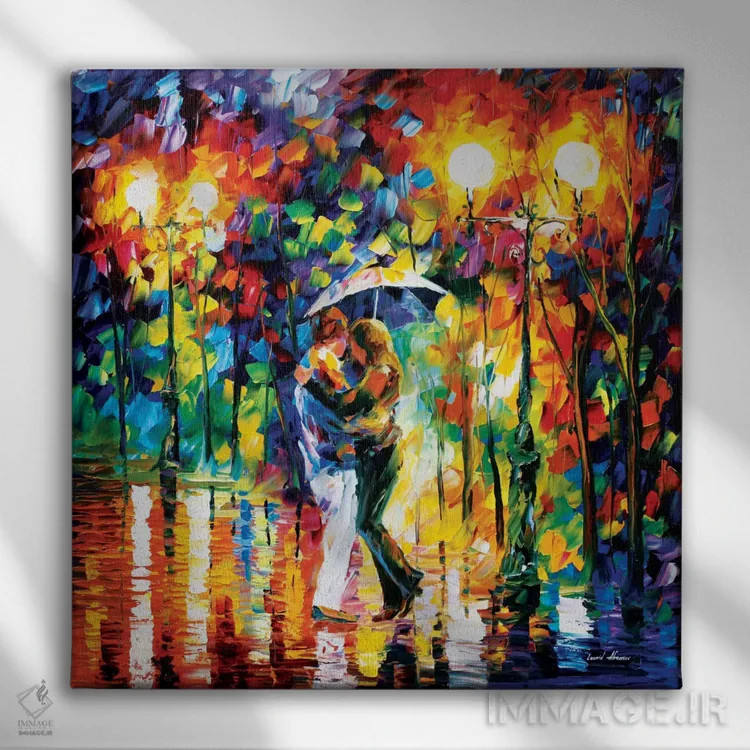 تابلو دکوراتیو رقص بارانی I اثر لئونید آفرموف - نمای روبهرو روی دیوار