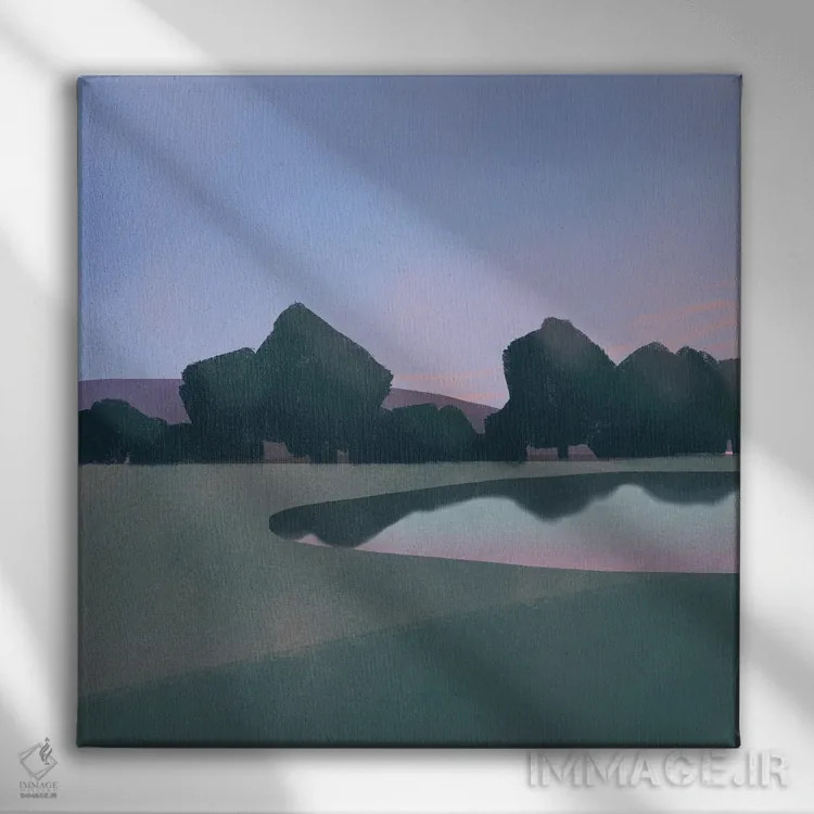 تابلو مینیمال سرزمین بنفش اثر لیتل باور - نمای روبهرو روی دیوار