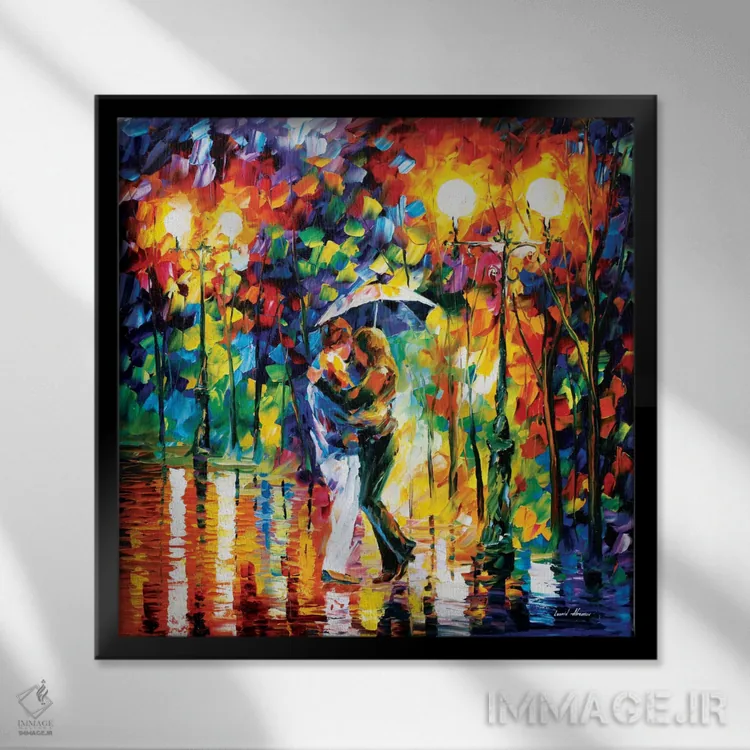 تابلو دکوراتیو رقص بارانی I اثر لئونید آفرموف - نمای قابدار مشکی