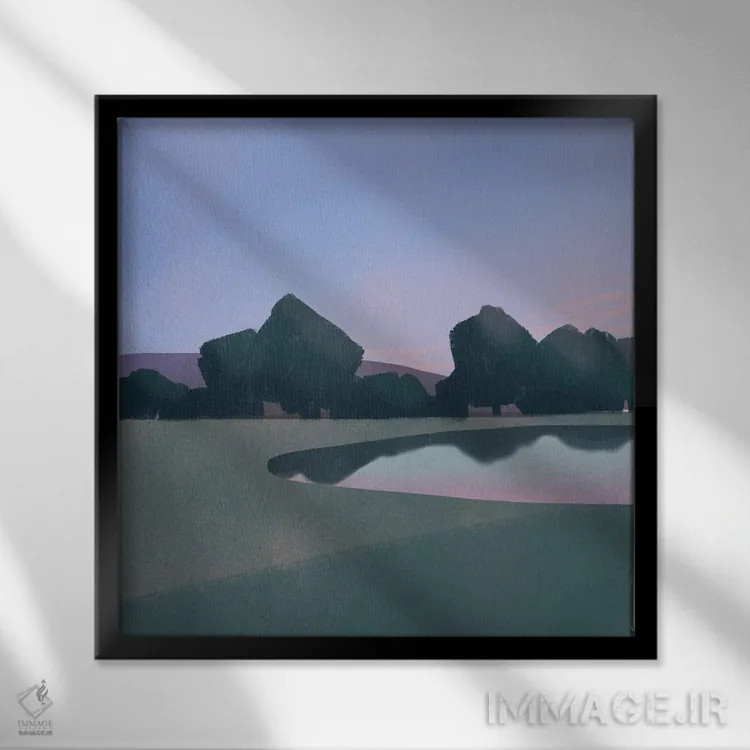 تابلو مینیمال سرزمین بنفش اثر لیتل باور - نمای قابدار مشکی