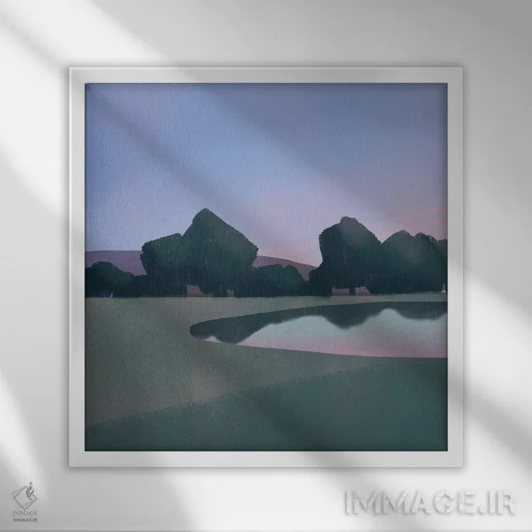 تابلو مینیمال سرزمین بنفش اثر لیتل باور - نمای قابدار سفید