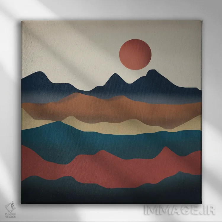 تابلو مینیمال سیاره سرخ اثر لیتل باور - نمای روبهرو روی دیوار