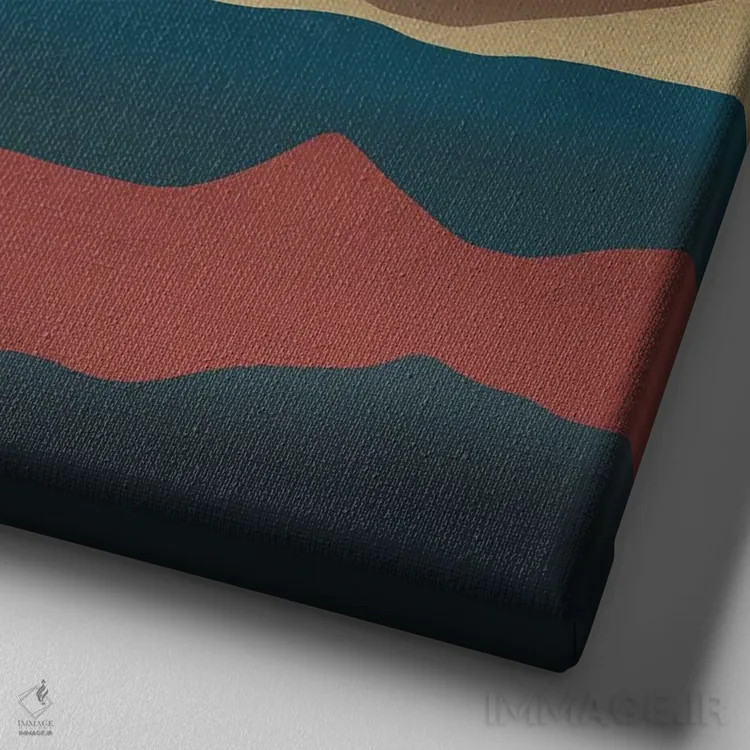 تابلو مینیمال سیاره سرخ اثر لیتل باور - نمای نزدیک بافت بوم