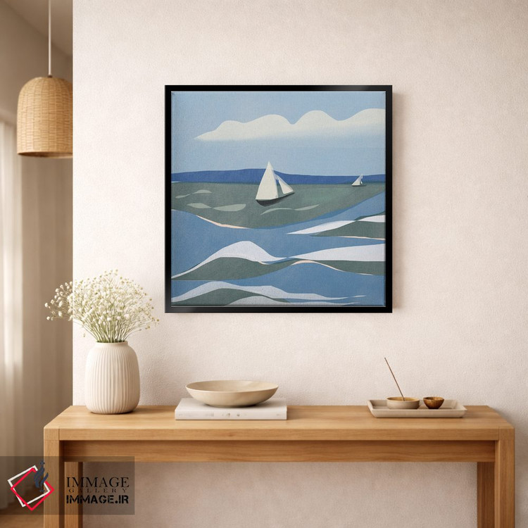تابلو مینیمال دریای خروشان اثر لیتل باور - D1B