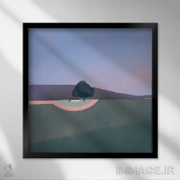 تابلو مینیمال انبار آرام اثر لیتل باور - نمای قابدار مشکی