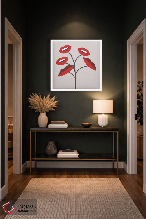 تابلو مدرن گیاه لب ها اثر لیتل باور - D4W