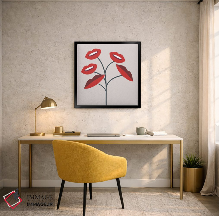 تابلو مدرن گیاه لب ها اثر لیتل باور - D5B