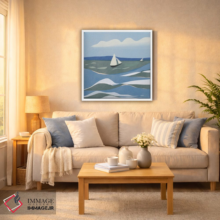 تابلو مینیمال دریای خروشان اثر لیتل باور - D5W