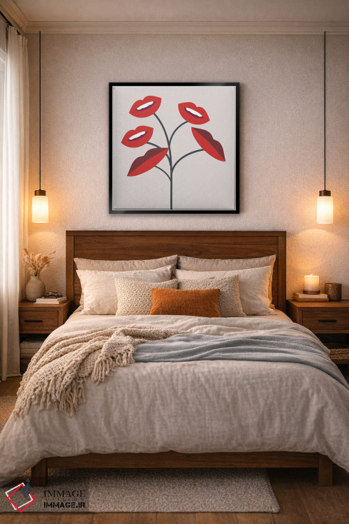 تابلو مدرن گیاه لب ها اثر لیتل باور - D6B