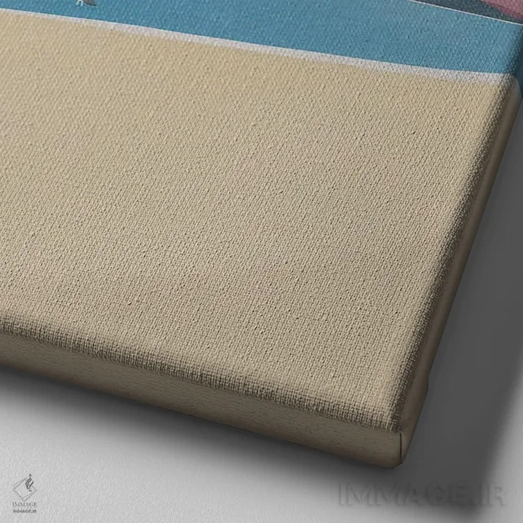 تابلو مینیمال سه مرغ دریایی اثر لیتل باور - نمای نزدیک بافت بوم