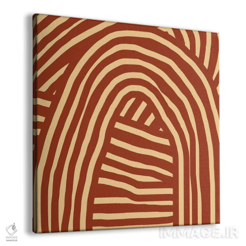 تابلو انتزاعی نوار قهوه ای اثر لیتل باور - نمای پرسپکتیو محصول