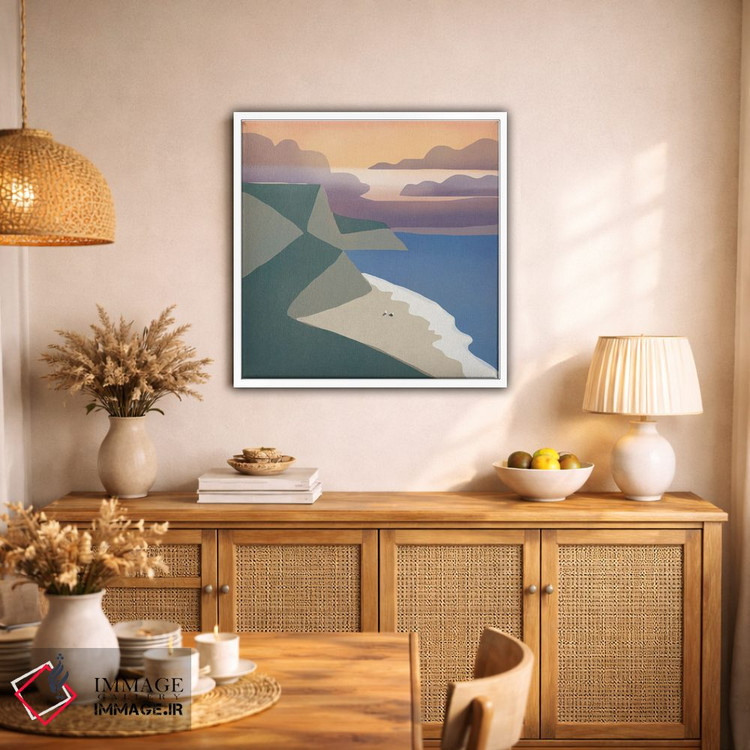 تابلو مینیمال ساحل اختصاصی مرغ دریایی اثر لیتل باور - D1W