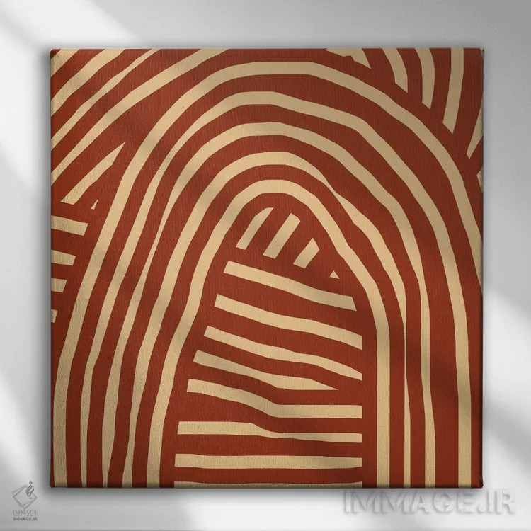 تابلو انتزاعی نوار قهوه ای اثر لیتل باور - نمای روبهرو روی دیوار