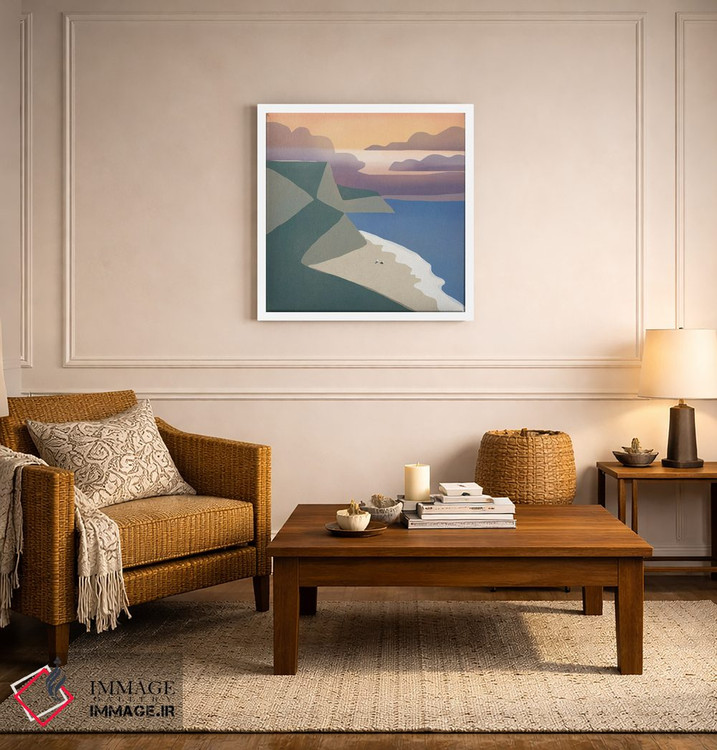 تابلو مینیمال ساحل اختصاصی مرغ دریایی اثر لیتل باور - D4W