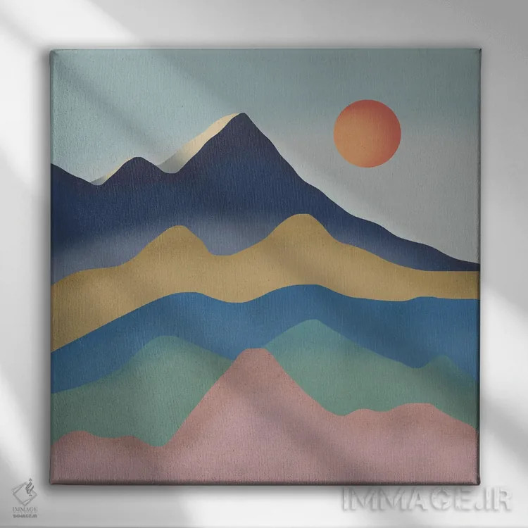 تابلو مینیمال سیاره فانتزی اثر لیتل باور - نمای روبهرو روی دیوار