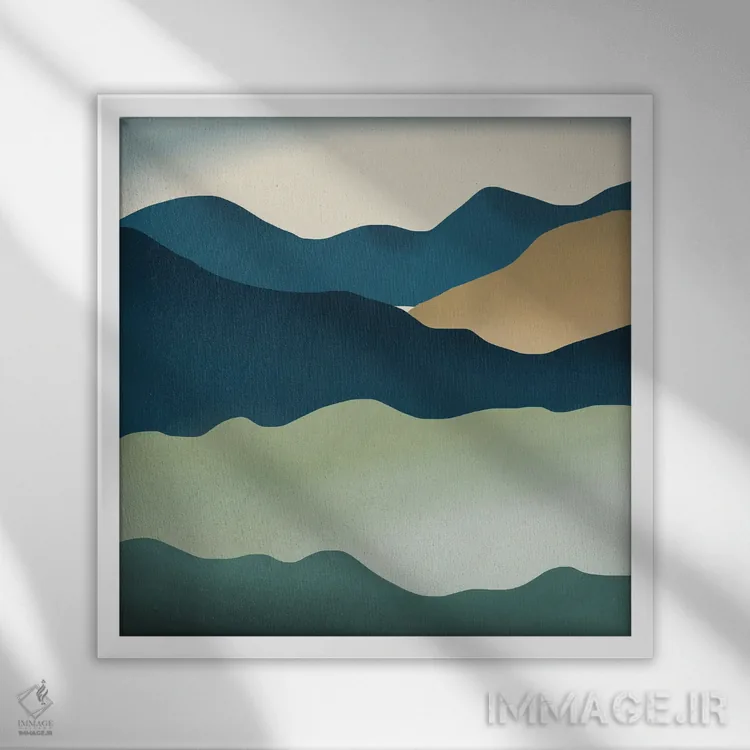 تابلو مینیمال تپه های فانتزی اثر لیتل باور - نمای قابدار سفید