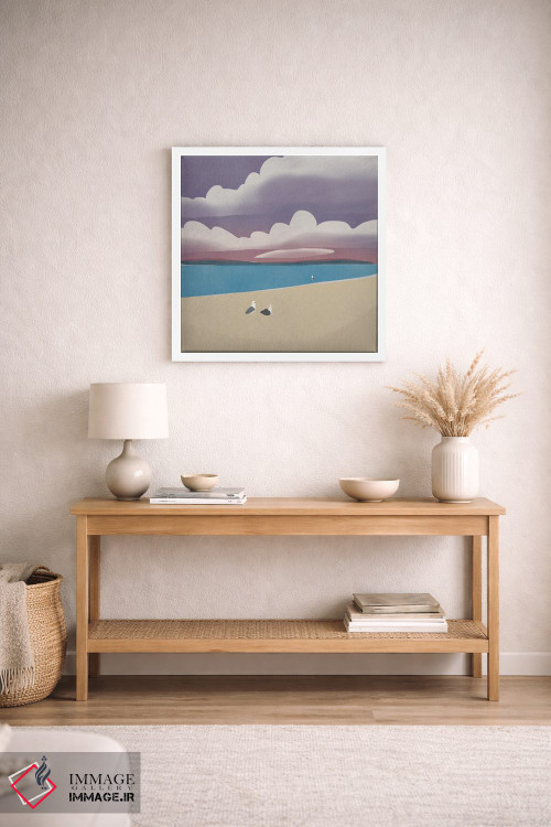 تابلو مینیمال سه مرغ دریایی اثر لیتل باور - D3W