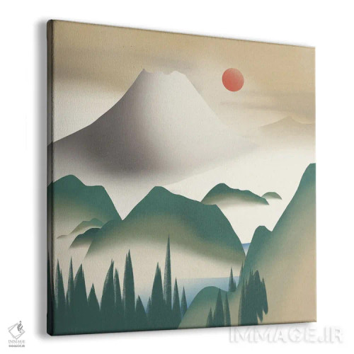 تابلو مینیمال کوه خاکستری اثر لیتل باور - نمای پرسپکتیو محصول