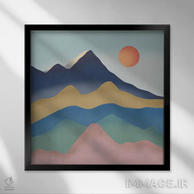 تابلو مینیمال سیاره فانتزی اثر لیتل باور - نمای قابدار مشکی